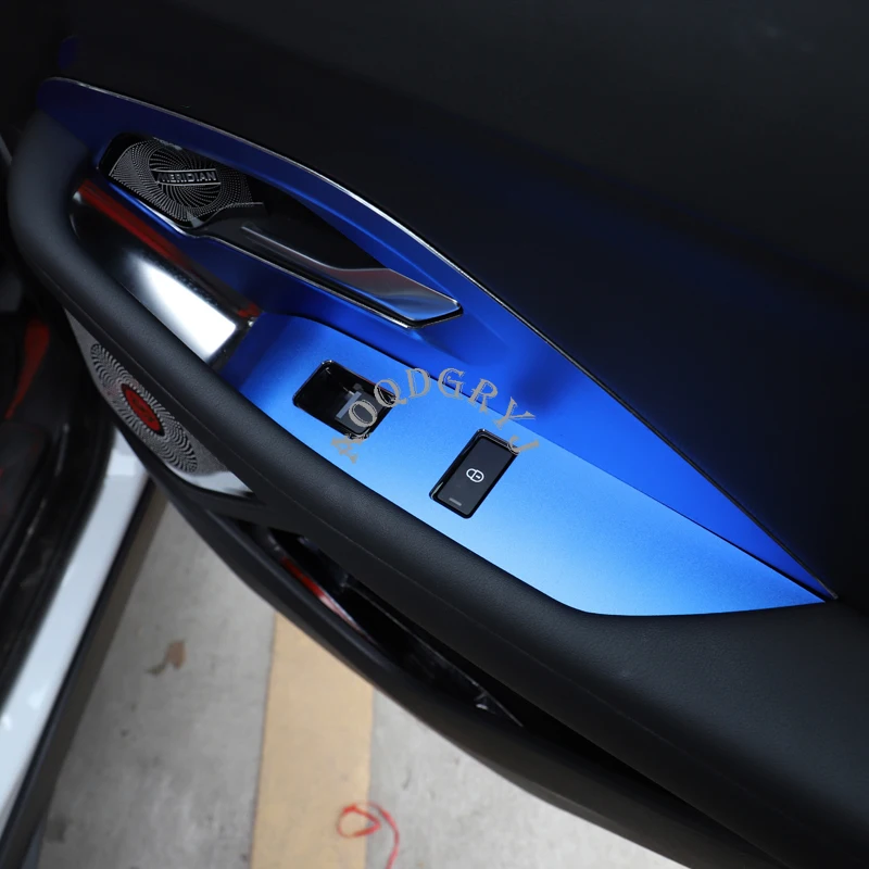 Алюминий сплав- для Jaguar E-PACE салон, дверь, подлоктоник переключатель окна Крышка отделка 4 шт. стайлинга автомобилей