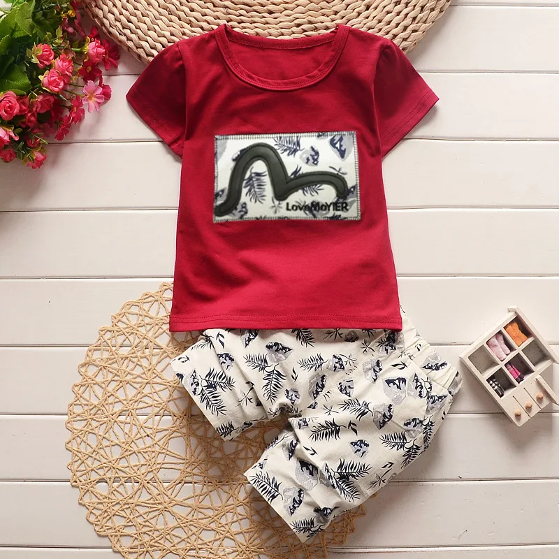 Костюм детский летний с коротким рукавом и круглым вырезом|baby boy clothing|baby clothing setbaby