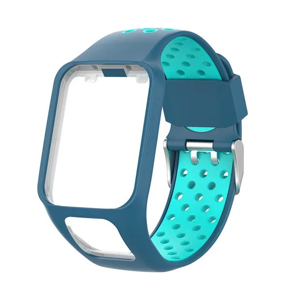 Blue mint green Сменный Браслет для часов Tomtom, силиконовый ремешок для Tom tom Runner 3/Adventurer/Golfer 2/Runner 2 Cardio/Spark 3 Music - Цвет: Blue mint green