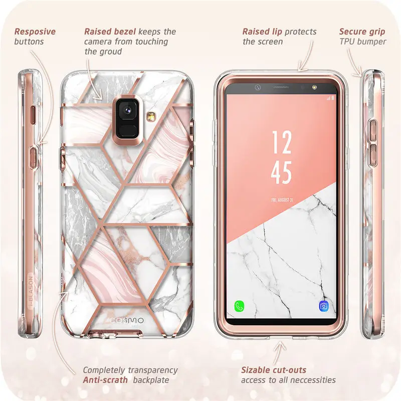 Чехол для samsung Galaxy A6 (2018) i-Blason Cosmo Full-блеск тела мраморный бампер чехол со