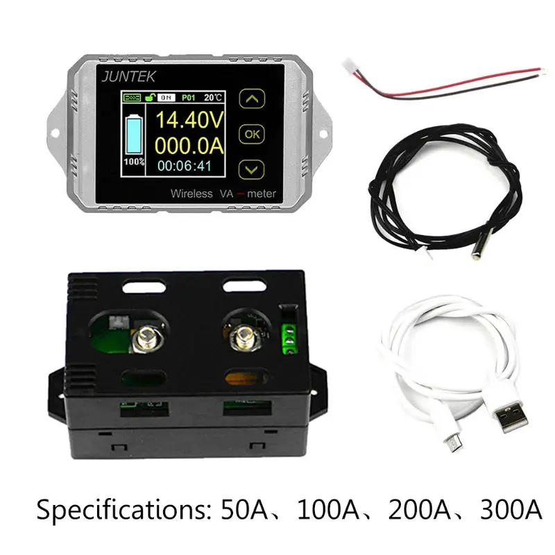 OOTDTY DC 120V 50A ~ 300A беспроводной Амперметр Напряжение кВт/ч Ватт метр автомобильный