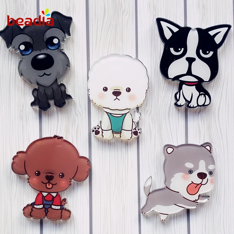 Мультфильм собака значки значок милый Harajuku акриловая булавка Милая Бриллиант