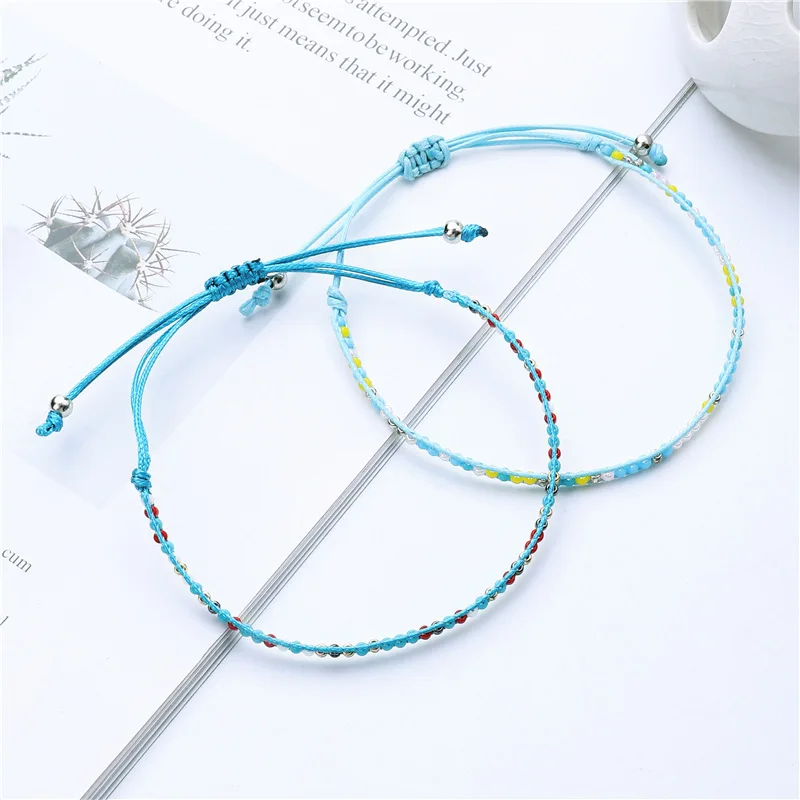 G.YCX Bohemia Multicolour Miyuki Delica Bracelet Femme Adjustable Bileklik Blue Thread Couple Matching Summer Jewelry | Украшения и