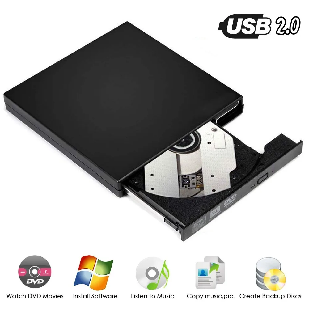 

for Samsung Sony Acer Laptops PC Slim Portable USB 2.0 External DVD Drive 8X DVD-ROM Combo Player 24X CD-R Writer Optical Drive