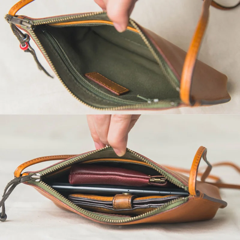 AETOO Head-layer cowhide envelope bag retro leather solid color small square single shoulder oblique carry summer female | Багаж и сумки