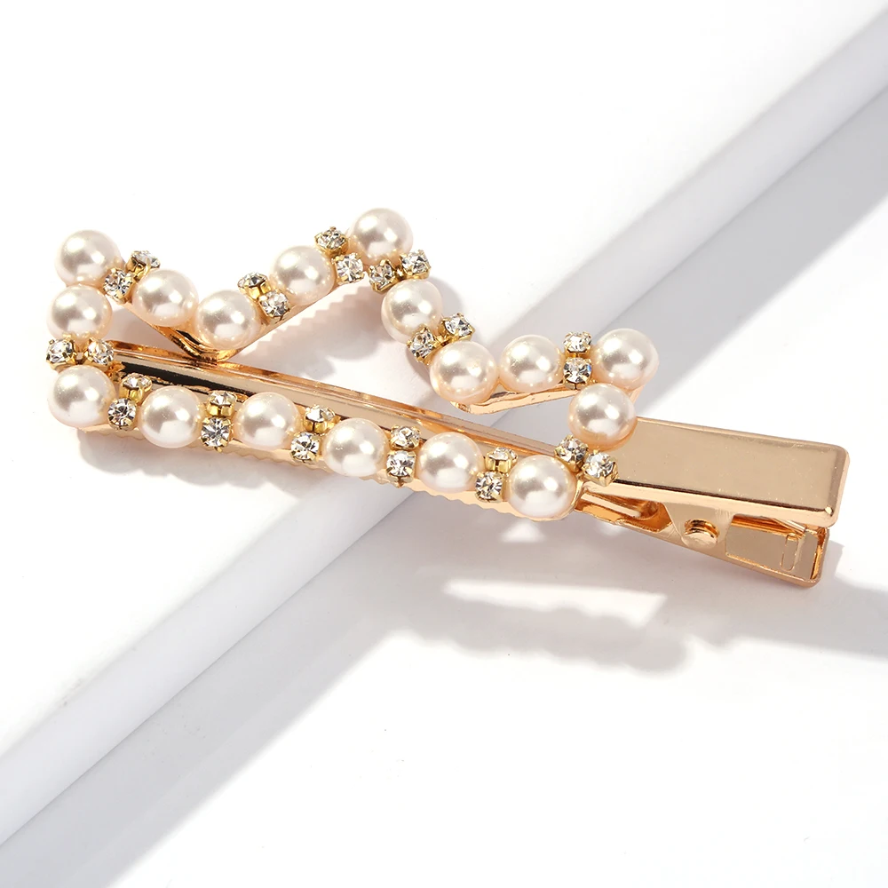 Корейская заколка для волос с имитацией жемчуга женщин романтичная бижутерия