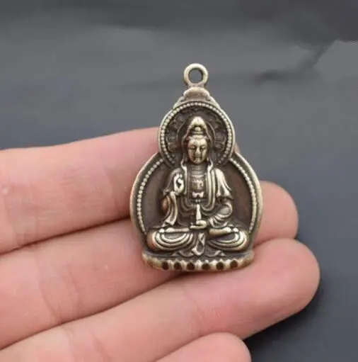 Коллекция архицированная латунная Маленькая подвеска Guanyin Будда Бодхисаттва |