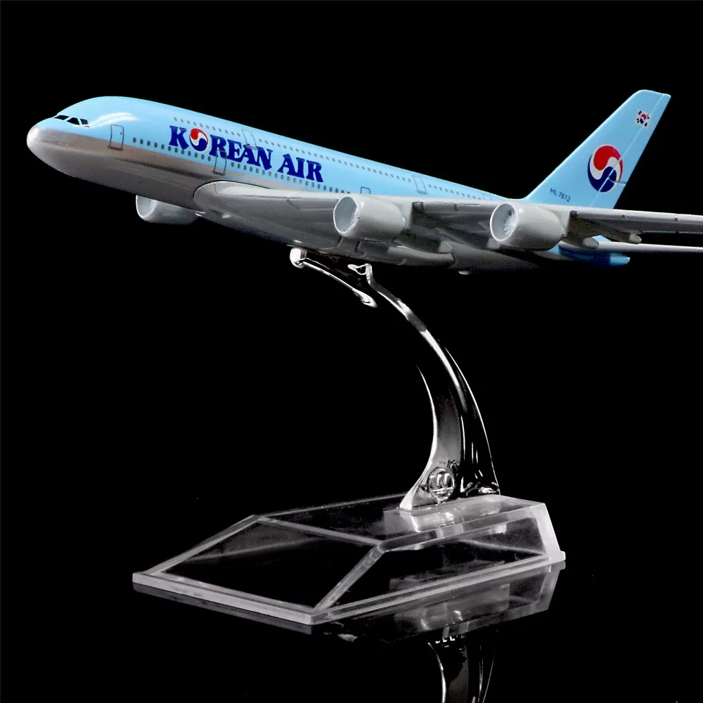 1:400 16 см корейские авиалинии A380 металлическая модель самолета офисное украшение