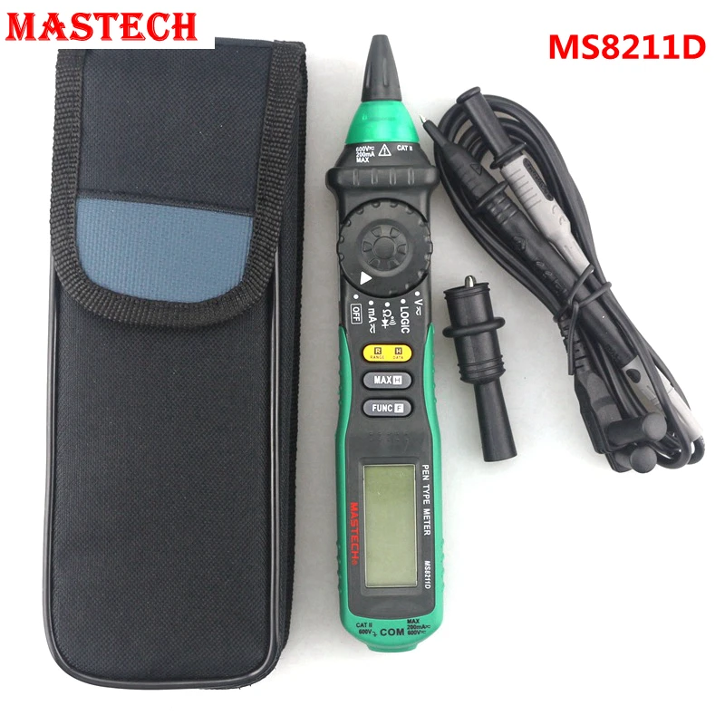 Mastech MS8211D ручка Тип цифровой мультиметр AC DC Вольтметр ampermeter с сопротивление Ом