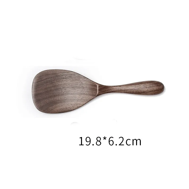 JJ144419.8x6.2CM Новейший черный орех кофе медовые ложки деревянный японский стиль перемешать длинный Совок большая суповая рисовая ложка, кухонная посуда - Цвет: JJ144419.8x6.2CM