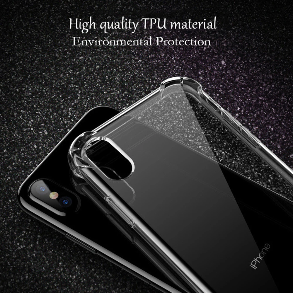 Противоударный чехол для телефона iPhone XR Xs Max X 8 7 6S 6 Plus 5 5S SE прозрачный Crysta модные