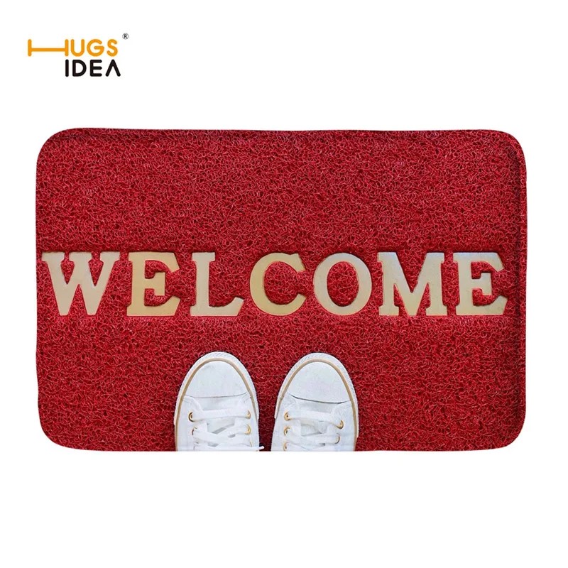 Коврики HUGSIDEA для входной двери декоративные красные напольные