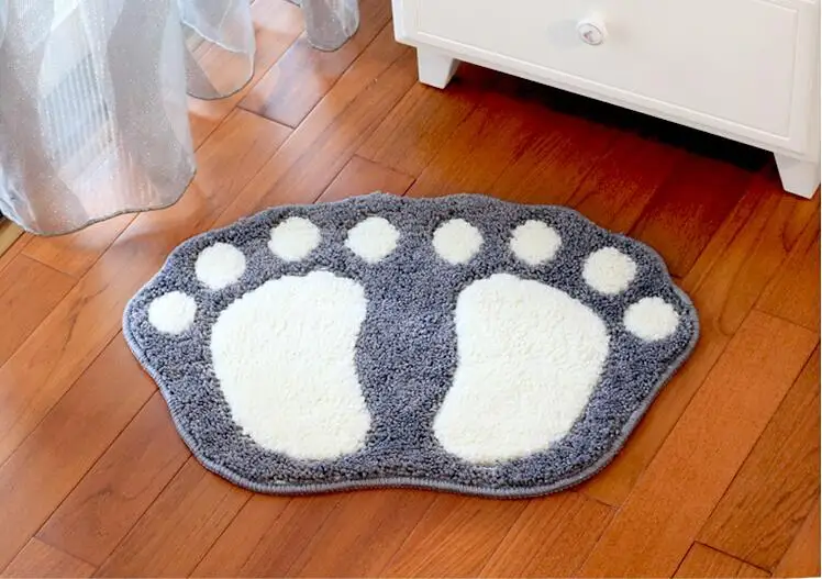 Серые отпечатки больших ног коврики для ванной коврик в мультяшном стиле унитаза