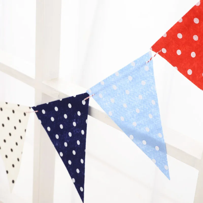 Комплект из 5 предметов баннерный узор в горошек красный синий темно цвета