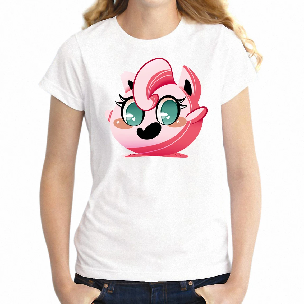 3T054W Женская футболка Jigglypuff Покемон футболка для девочек - Цвет: 3T054W
