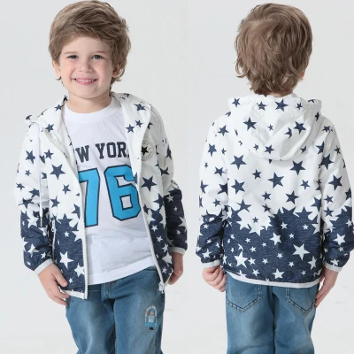 TOK TIC 2015 boy girls jacket spring coats fashion casual child outerwear clothing printed stars jacket Autumn jackets 