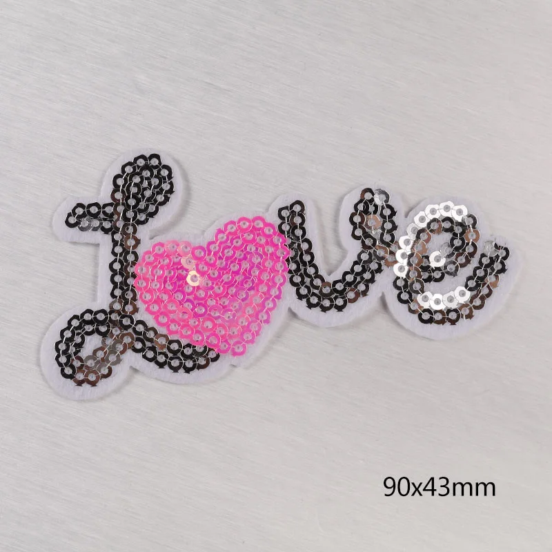 1 шт. вышитые железные нашивки одежда с блестками аппликация фирменные надписью