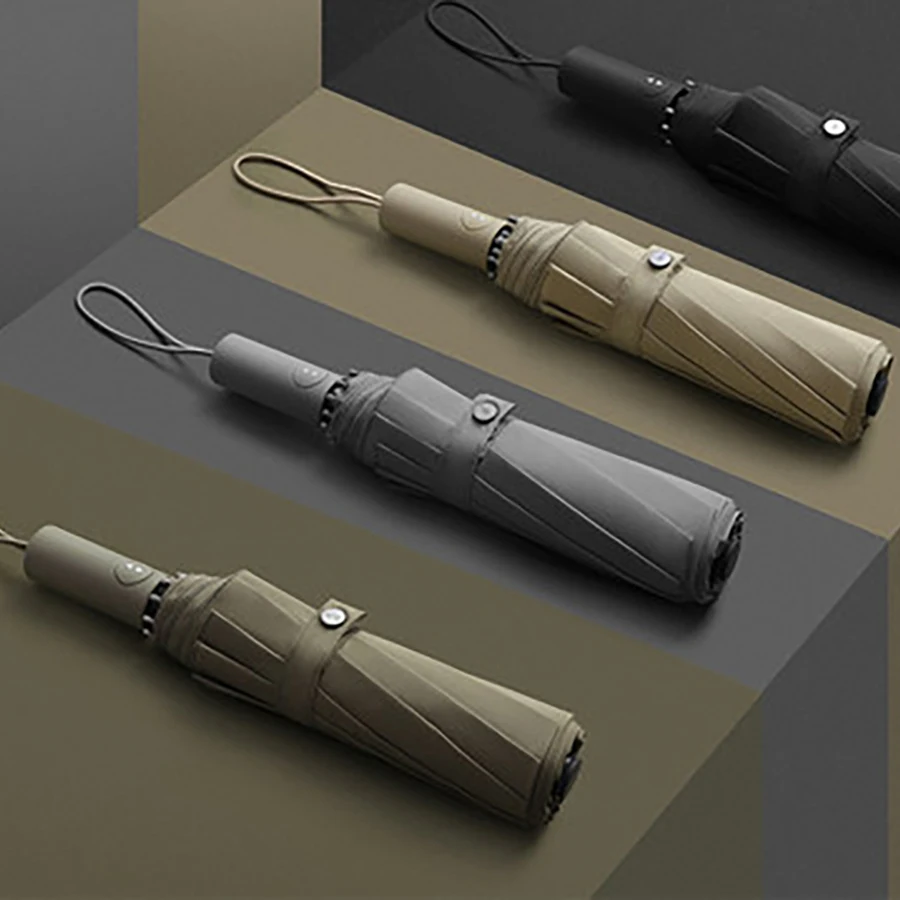 Reinforced Dual Automatic Umbrella Double Folding Rain Big Corporation Men Windproof Semsiye Umbrellas Women 5YS92 | Дом и сад