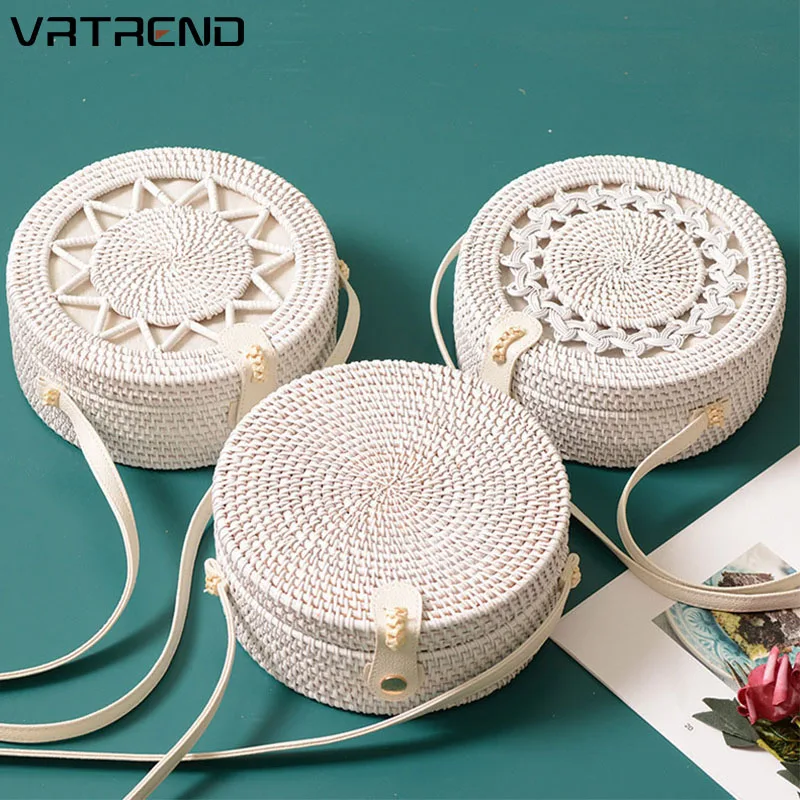 VRTREND круглая сумка из ротанга летняя соломенная мессенджер сумка-тоут