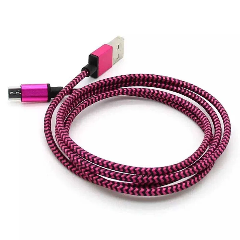 Micro USB Cable 1 M 2.0 Nylon Braided Mobile Phone Charger for Samsung xiaomi LG Huawei Cables | Мобильные телефоны и