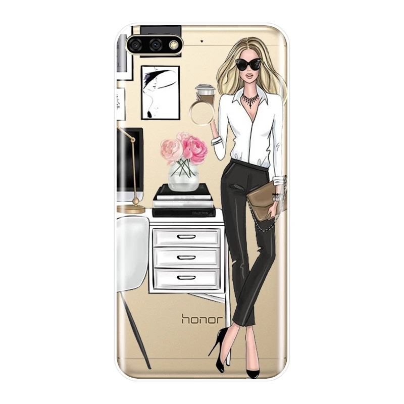 No.7 Чехол для Huawei Honor 7 8 9 10 Lite 7S 7X 7A 7C Pro, силиконовый чехол для девочек Boss, мягкая задняя крышка для Huawei Honor 10 9 8 8X MAX, чехол для телефона - Цвет: No.7