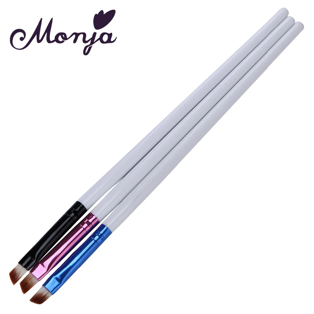 Monja 3 шт. ногтей Книги по искусству 3D цветок Дизайн Живопись Рисунок Pen кисть