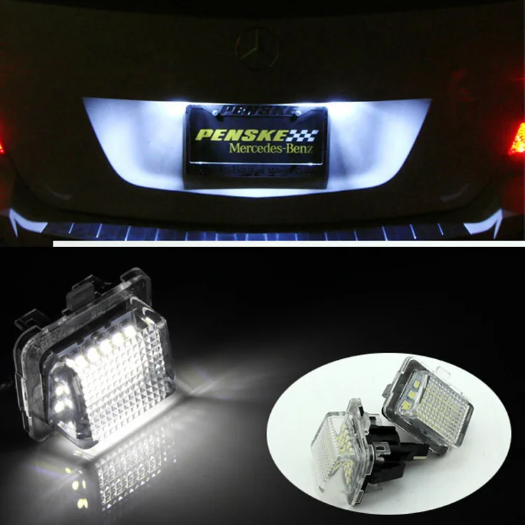 

2Pcs WHITE LED REAR LICENSE PLATE LIGHTS LAMPS ERROR FREE for C-Class W204 4Door /W204 5Door (C200 C180 C350 C300 C63 AMG