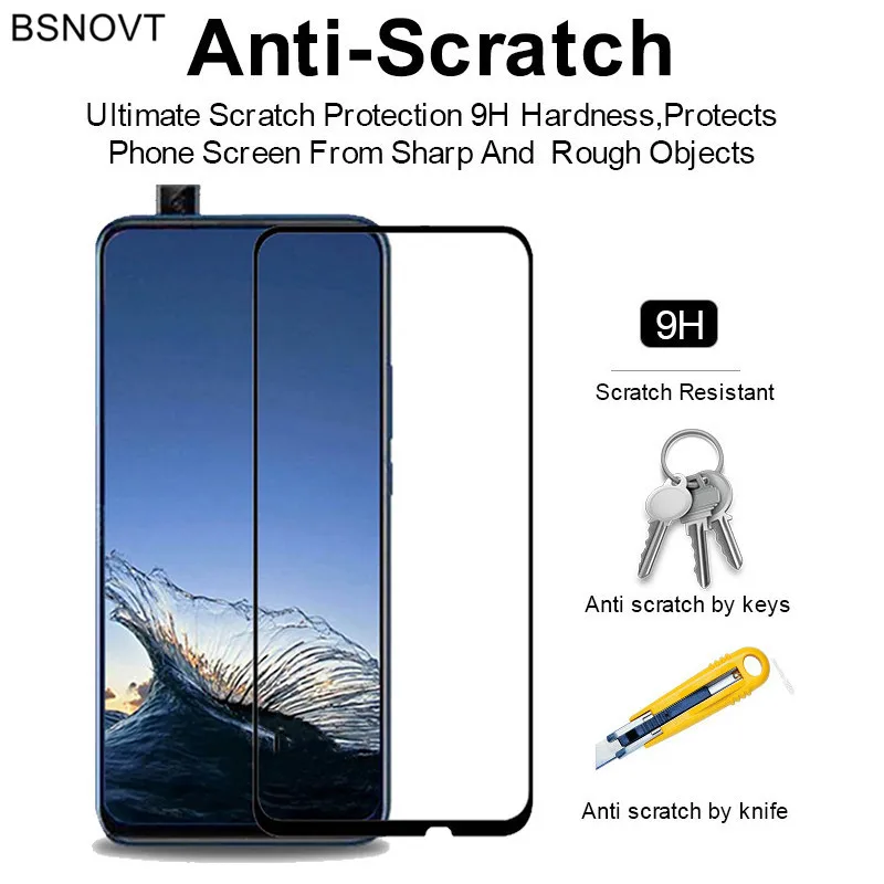 Protector de pantalla de cristal templado para Huawei, Protector de pantalla de vidrio templado para Honor 10X Lite 9C 9A 9S X10 P Smart Z 2020 Y9 Prime 2019, 2 uds.-1