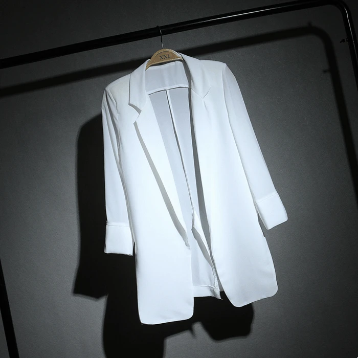 

Spring and summer long paragraph wild chiffon small suit sunscreen clothing loose thin large size thin women's Blazers jacket