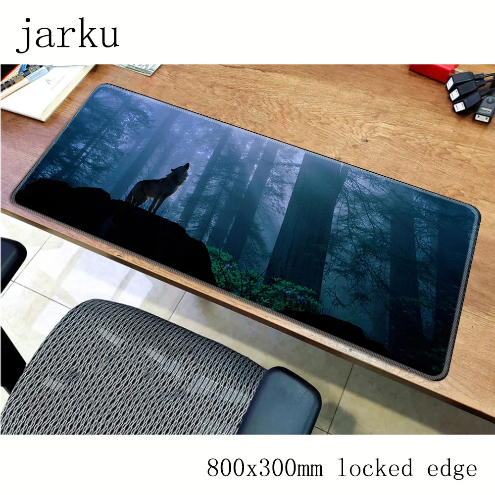 The Wolf moon mouse pad laptop Gaming Large Locking Edge 800x300X2MM Rubber Game Mouse Pad Decorate Your Desk at Home And Office |