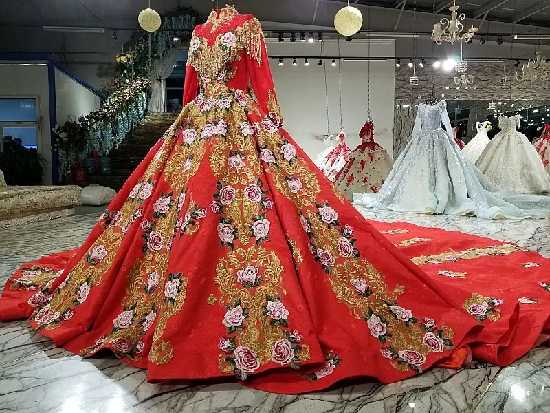 30651 с высоким воротником и длинными рукавами модное сексуальное свадебное платье