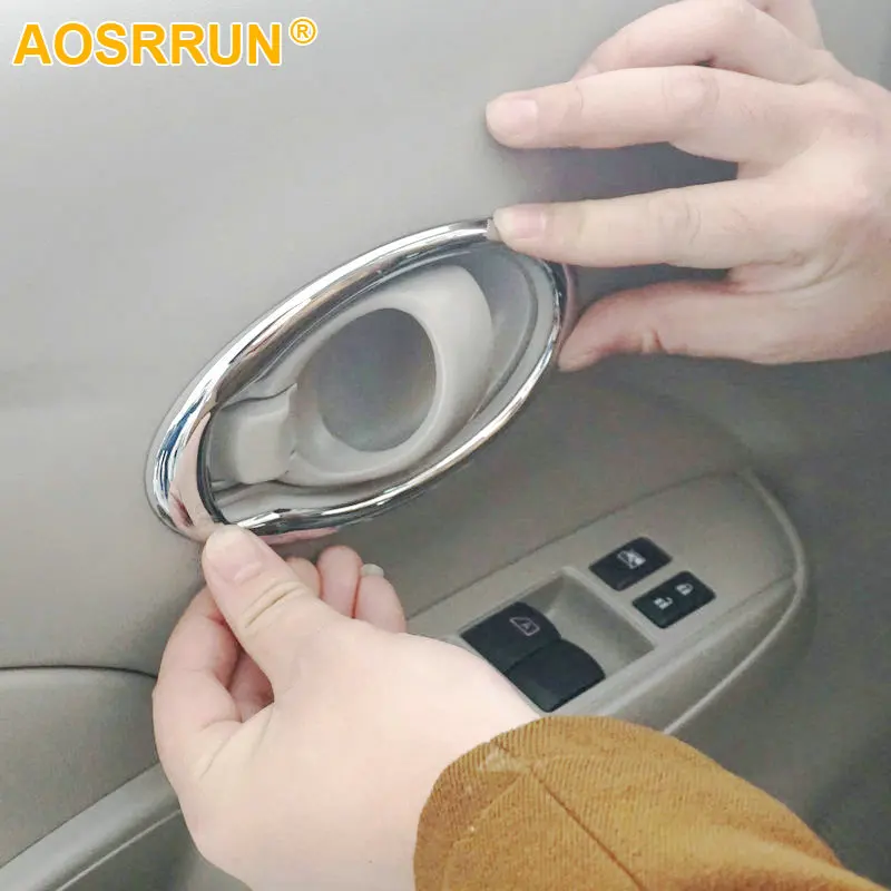 AOSRRUN автомобильные аксессуары ABS внутренняя ручка обшивка для Nissan march K13 2011
