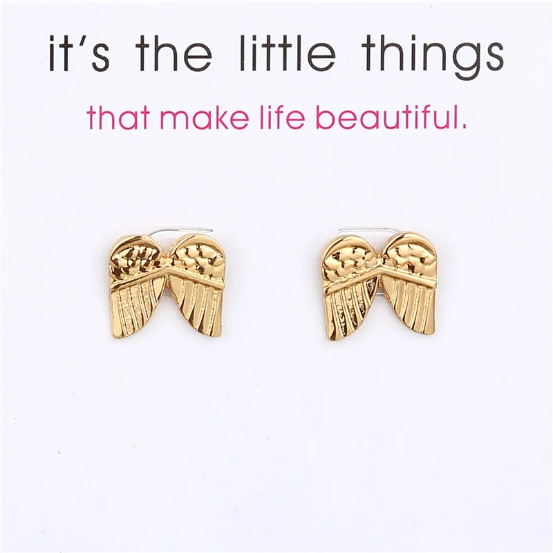 

Fashion Jewelry Earrings For Women Guardian Angel Feather Wings Stud Earrings