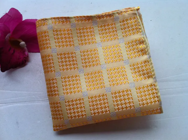 Модные Роскошные плетеные Галстуки 8 см Официальный галстук желтый с белыми