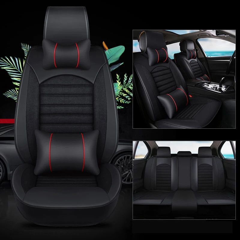 

Универсальные автомобильные Чехлы kalaisike из кожи и льна для всех моделей Jeep Cherokee compass Jeep Grand Cherokee и Renegade, автостайлинг