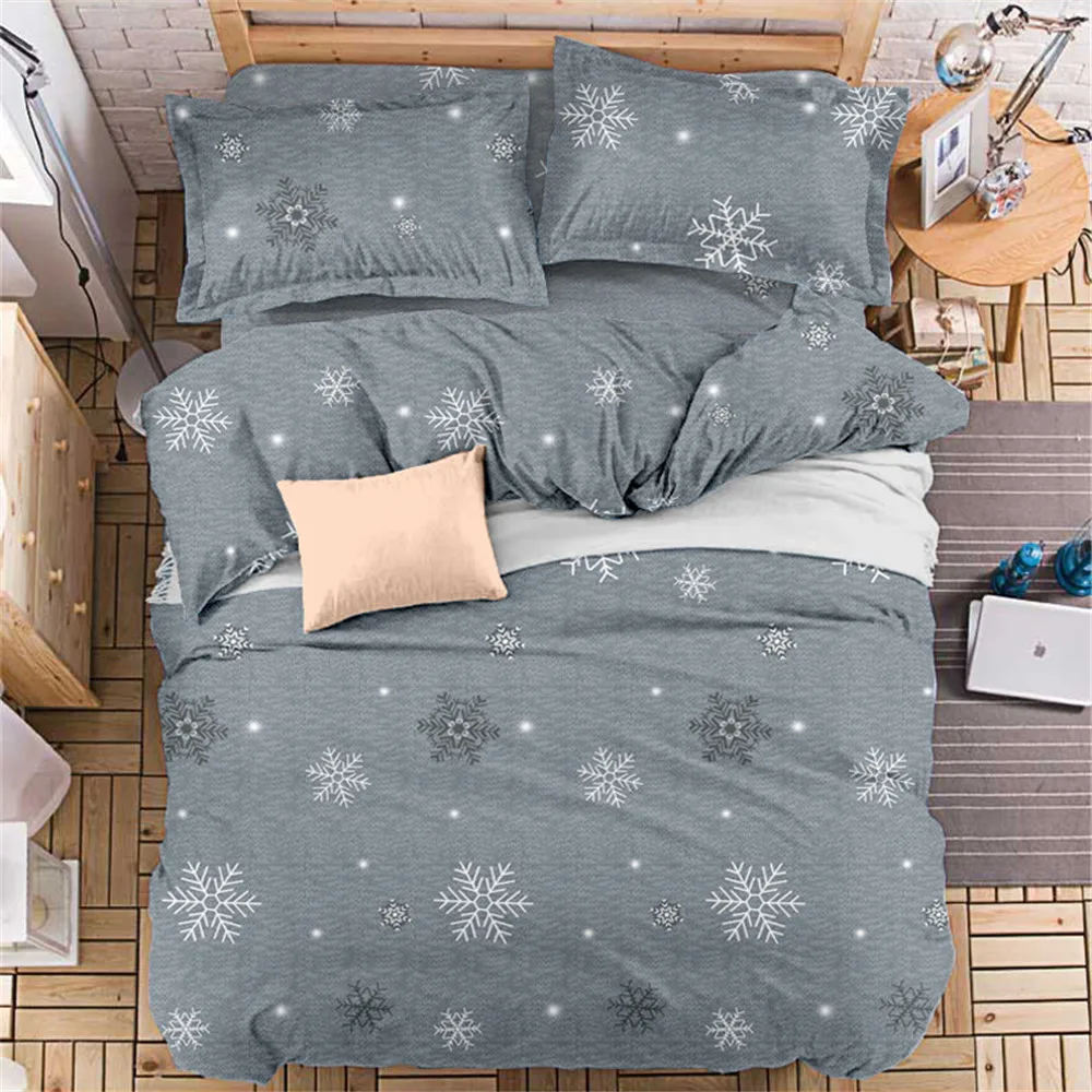 4 шт./компл. Комплект постельного белья со снежинками постельное белье