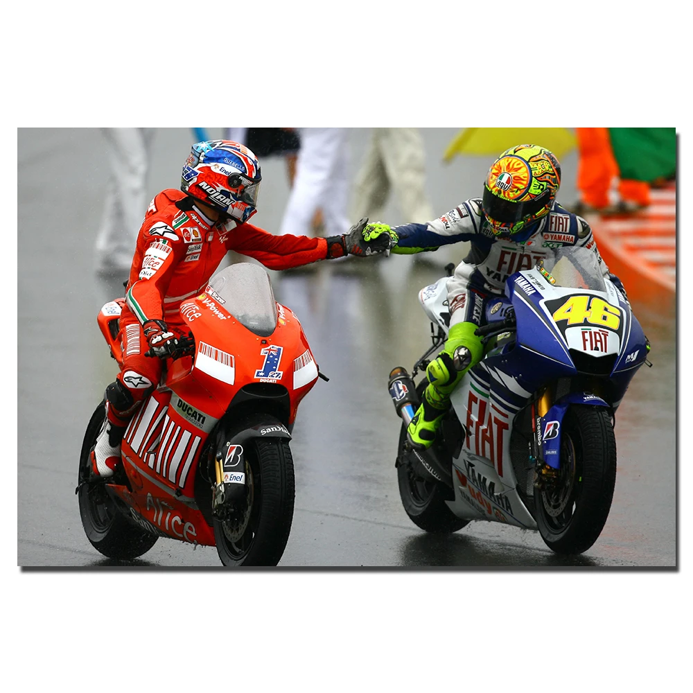 Ducati Yamaha гоночный мотоцикл настенные художественные плакаты холст ткань печать