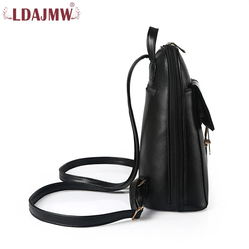 LDAJMW Fashion Women Zipper Backpack High Quality PU Leather School Backpacks For Teenage Girls | Багаж и сумки