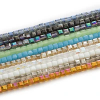 50 piece cut faceted crystal glass square beads jewelry making for handmade bracelet necklaces diy 4 8mm