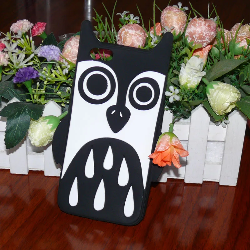 Мягкий чехол с 3D рисунком для iphone 5G 5S силиконовый медведем собакой миньонами
