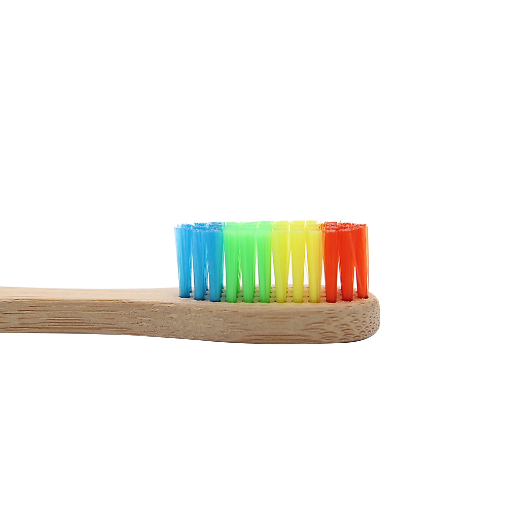 

HOT 1PC Colorful Head Bamboo Toothbrush Wholesale Environment Wooden Rainbow Bamboo Toothbrush Oral Care Soft Bristle