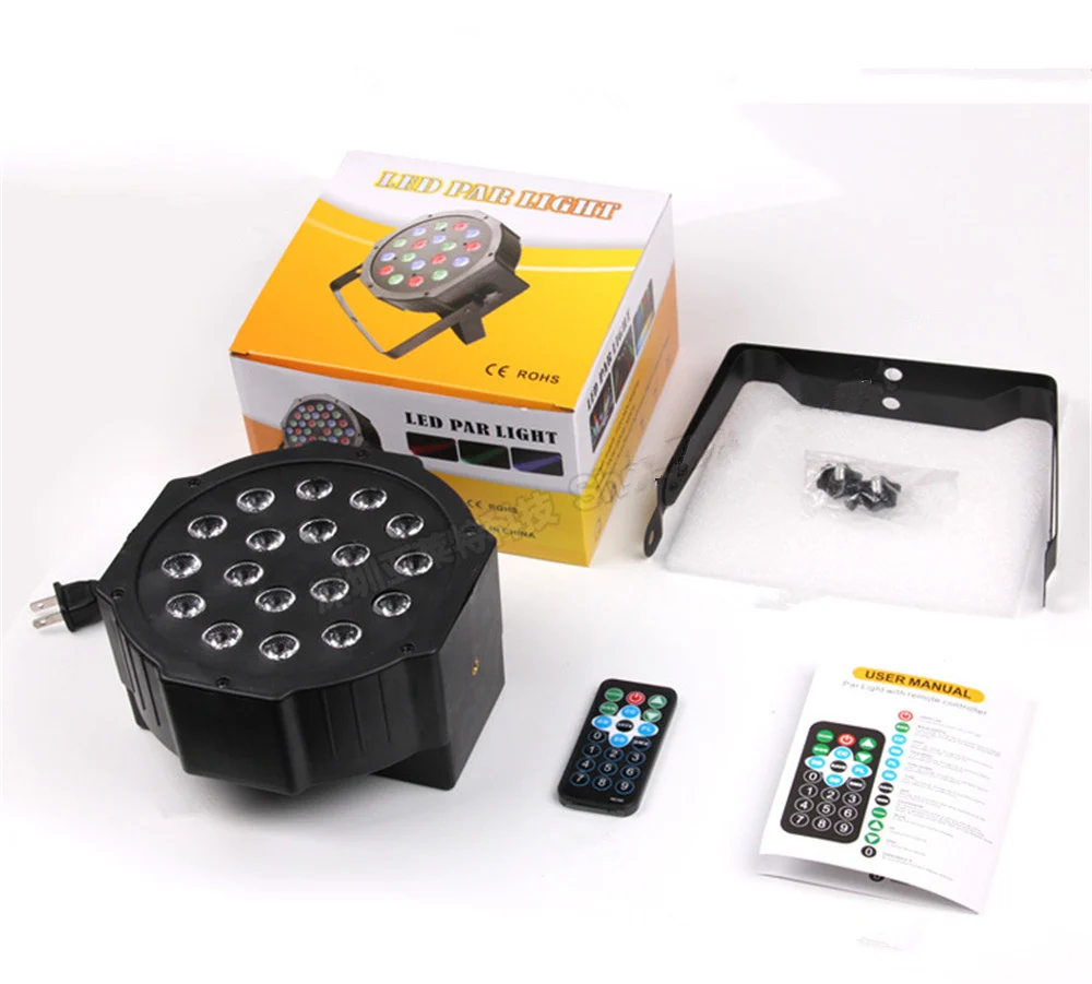 Светодиодные сценические огни 18x3W RGB Par 7 режимов DMX управляемый Звук