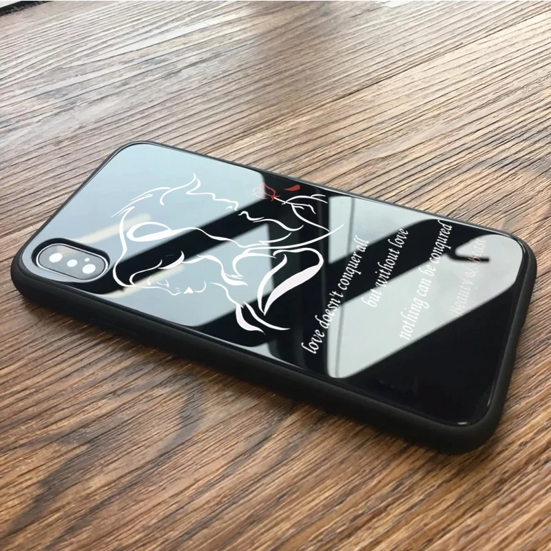 Beauty Beast Rose Princess художественный принт цветной рисунок стеклянный чехол для iPhone X 7 XR