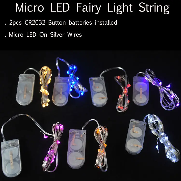 

2M 20LED Silver Wire String Lights LED Fairy Lights Christmas Wedding Decoration Lights Battery Operated Micro LED String Lights