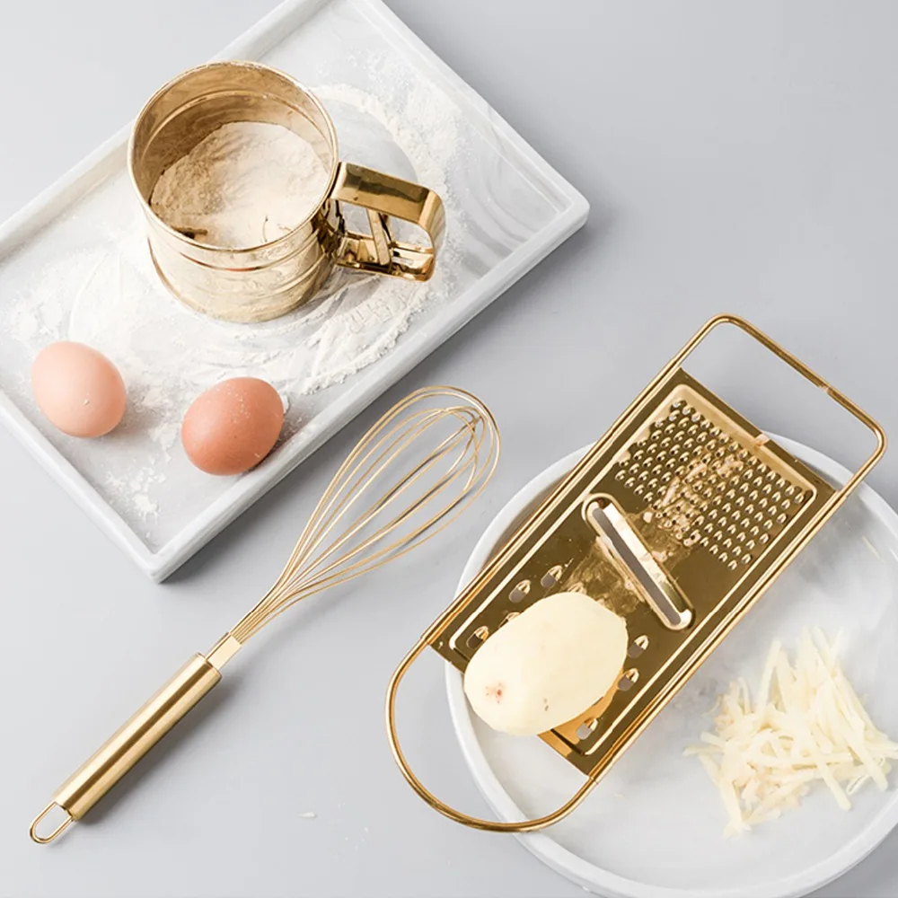 3 шт. набор кухонных инструментов для выпечки из золотой нержавеющей стали