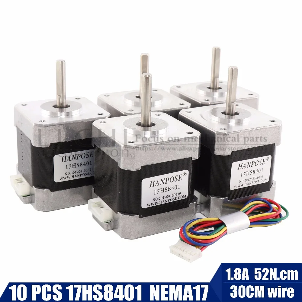 4-свинцовый Nema17 шаговый двигатель 42 Мотор Nema 17 мотор 42BYGH 1.8A 55N. См (17HS8401) для ЧПУ XYZ