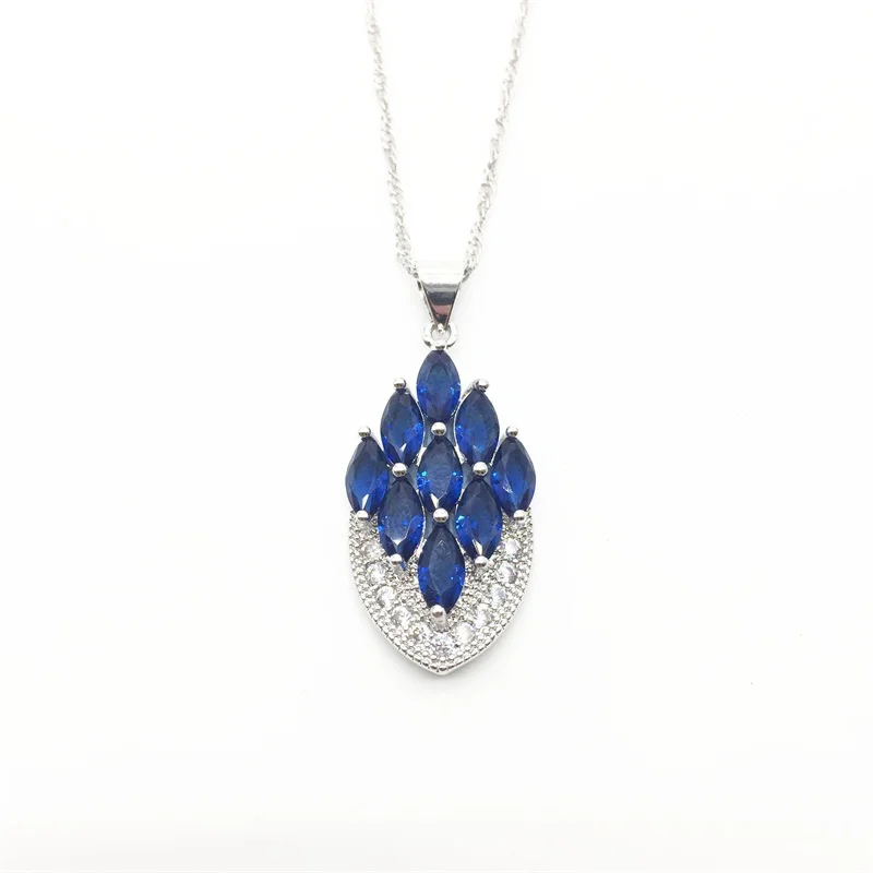 3 шт. женские серьги и кольцо из циркона серебро 925 пробы|jewelry sets|ring necklaceblue zircon |