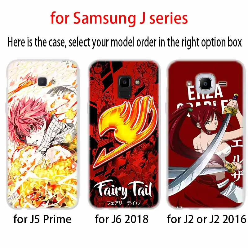 Мягкий чехол из ТПУ для samsung Galaxy J6 J8 J3 J5 J7 J4 Plus EU Prime Pro Ace j610 Аниме Манга Сказочный хвост