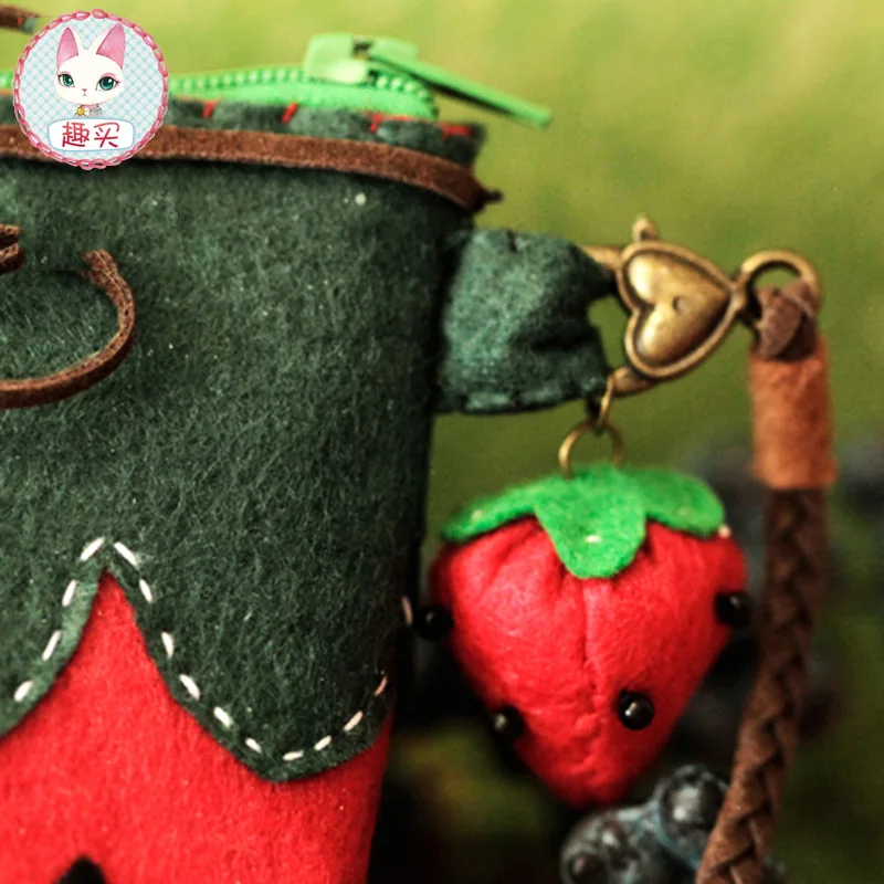 Фетровая сумка из нетканого материала с рисунком клубники фетровая для шитья