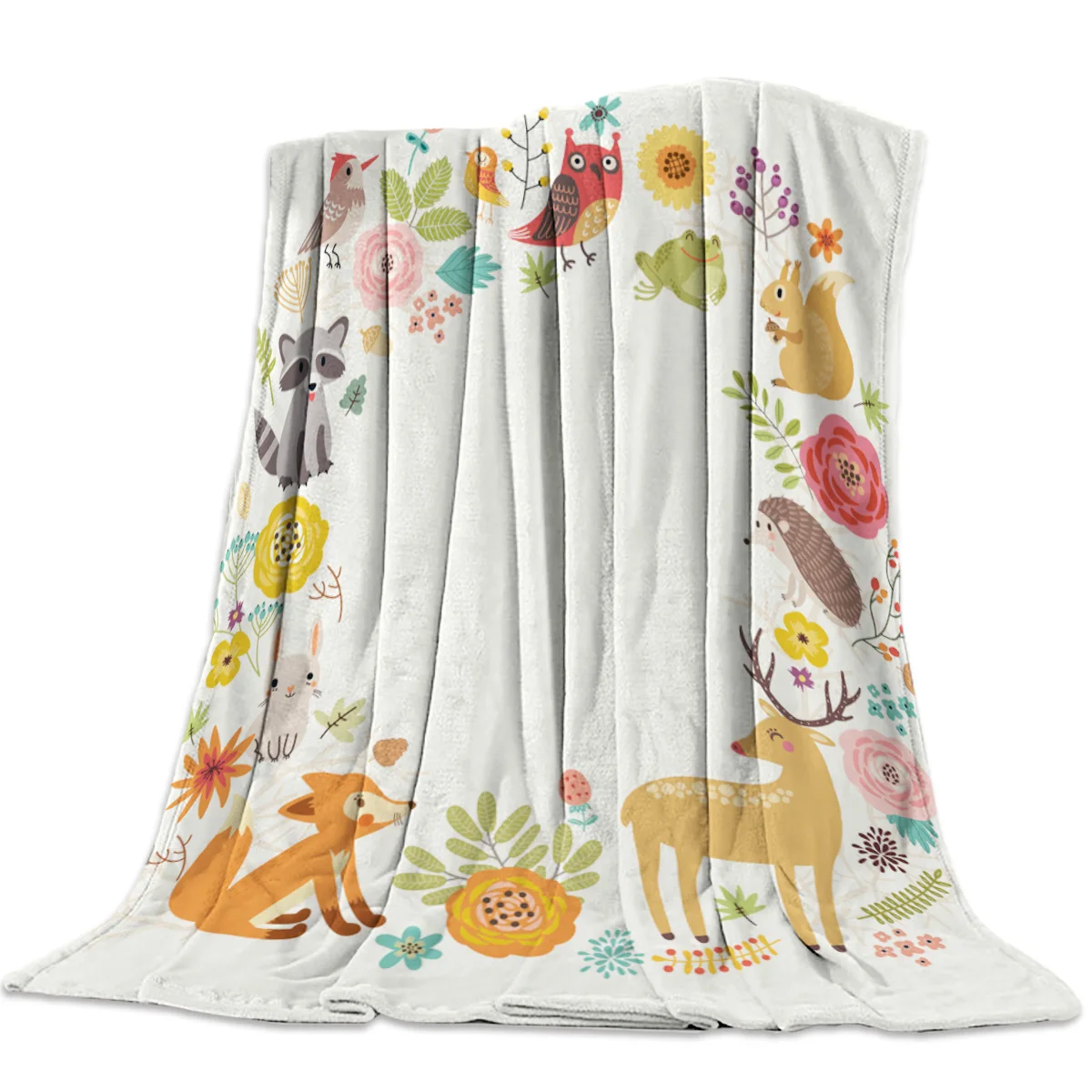 

Animal Forest Fox Nature Love Throw Blanket Soft Warm Microfiber Blanket